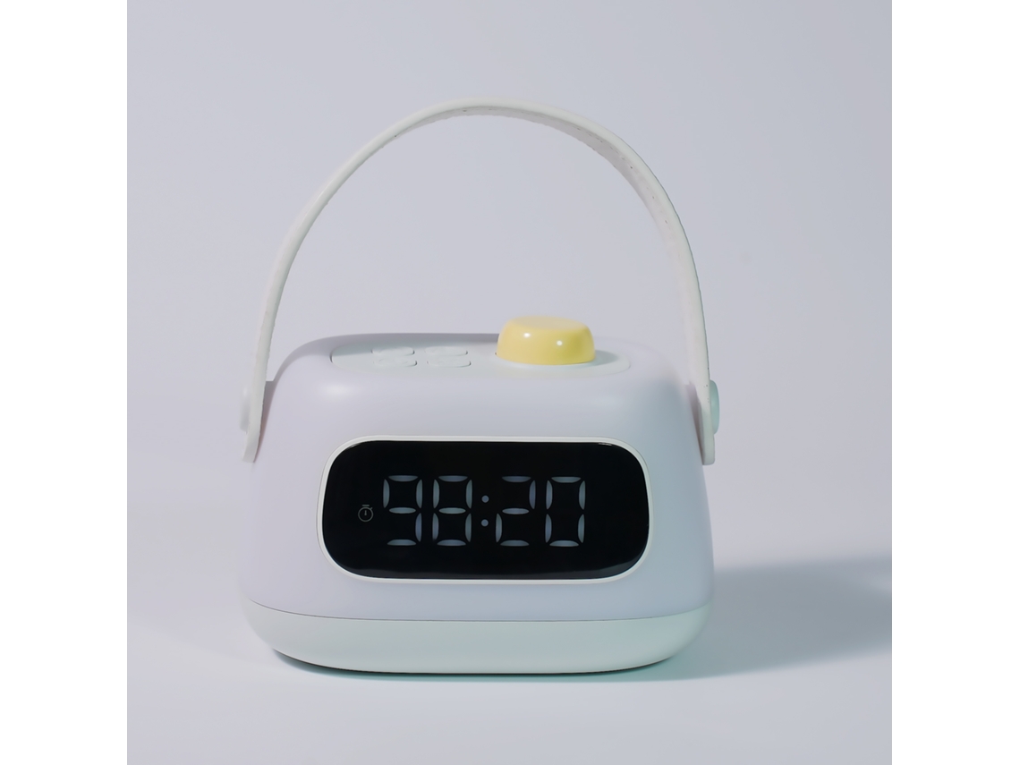 Relógio Despertador Inteligente Portátil Cinza Claro, Luz Noturna, Multifuncional, 2000mah, Decoração Para Quarto Infantil Sfushos