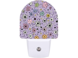 Luzes noturnas com estampa simples de rabinos, luzes noturnas de LED com sensor de luz, luz branca suave.