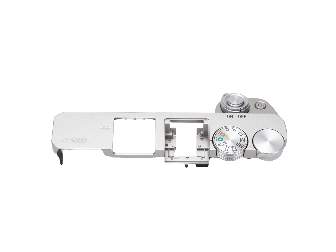 Camera Top Cover Assy With Mode Disk Plate Wave Wheel Camera Power On Component Top Cover For A6000 Silver LAXISCREED