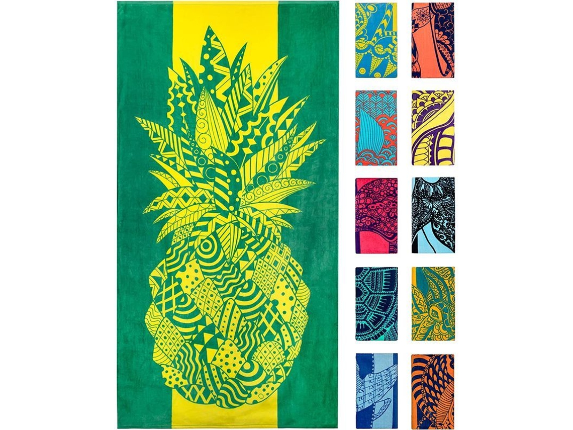 Nova Line toalha de Praia Tropical Azul, Design Único, Extra Grande, Ideal para Crianças e Adultos