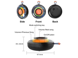 Aetheria alto falante Bt 5.3 Impermeável Portátil Mini Hifi Grave Potente com Bateria 1200mah e Cordão