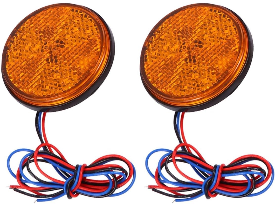 Lalafina 2 Peças Luzes Laterais De Led Amarelas Para Motocicleta E Caminhão, Refletores De Plástico Abs, Sinal De