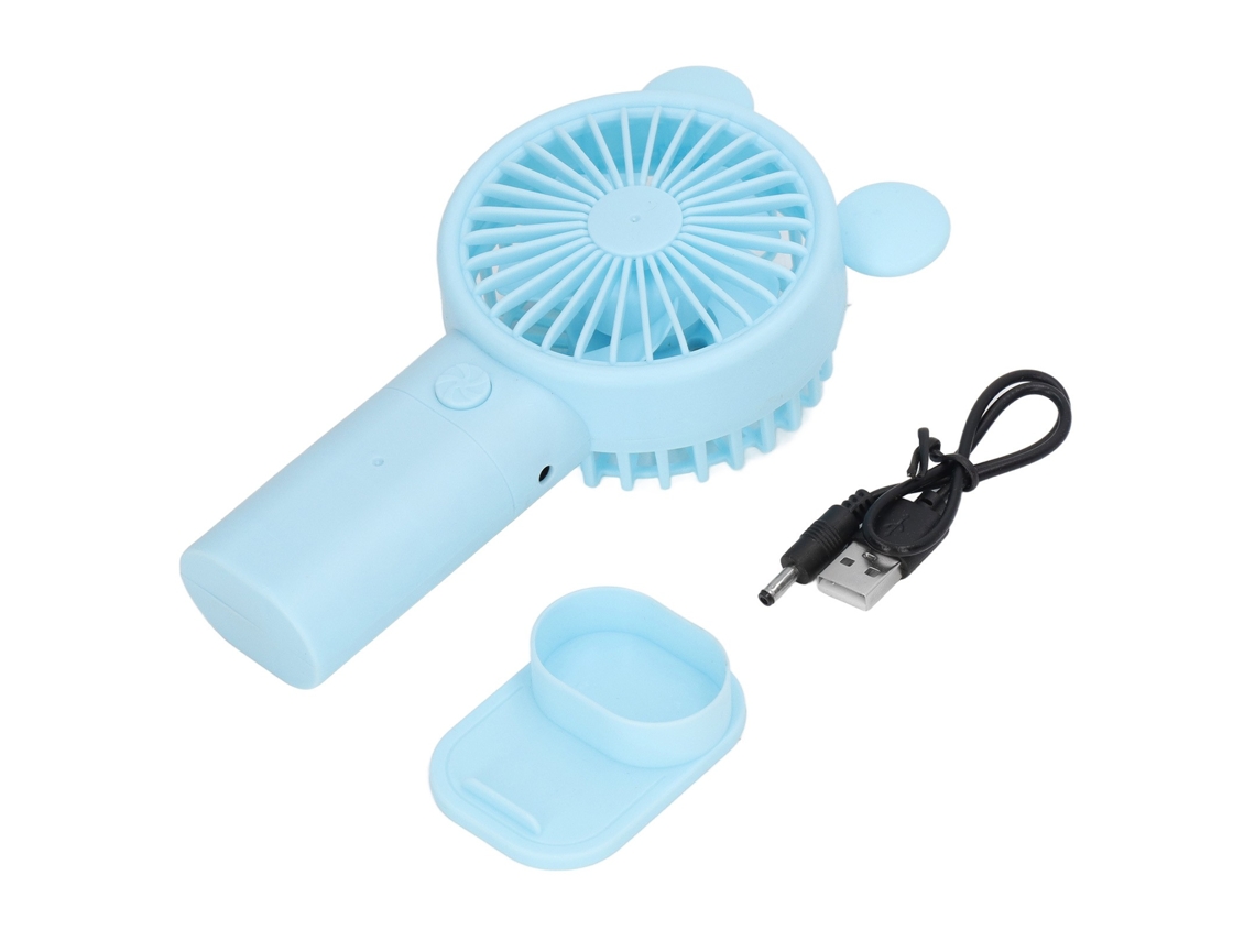 Mini Ventoinha De Mão Usb, Bateria 1200mah, Acionamento Duplo, Azul