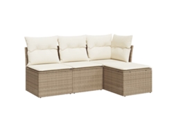 Garden Sofa Set, Garden Sofa Sets Vidaxl Bege Rattan / Vime (n/a)