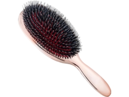 Escova De Cabelo Com Cerdas Javali Que Não Causa Dor E Possui Cabo Metal Galvanizado, Adequada Para Cabelos Grossos