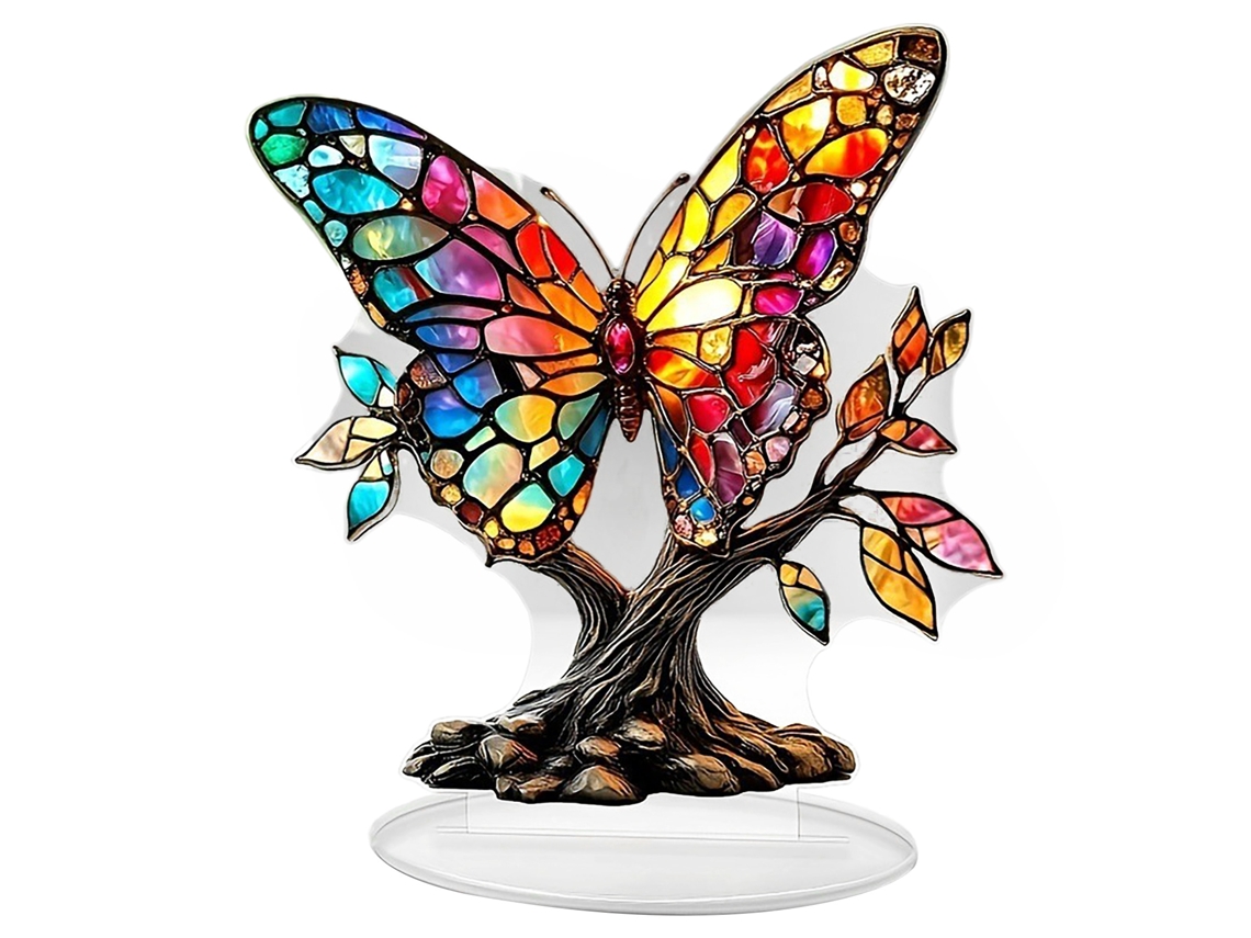 Árvore Borboleta Happiness 2d em Acrílico 18x18cm LAXISCREED