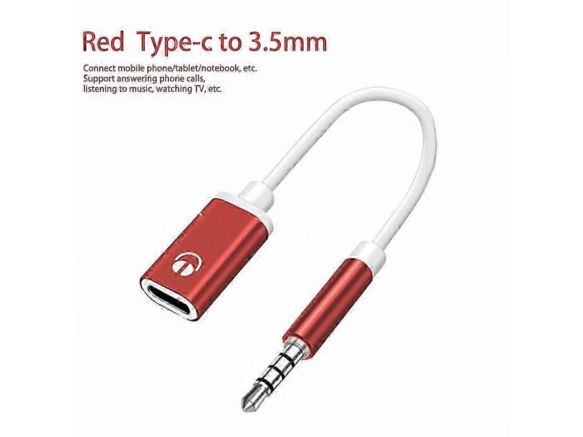 (vermelho) Adaptador De Fone De Ouvido De 3,5 Mm Macho Para Tipo C Fêmea, Plano E Redondo, Interface Analógica, S5j7