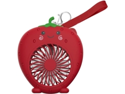 Nova Line ventilador Mini Portátil Usb Carregável Cute Morango 3 Velocidades Silencioso