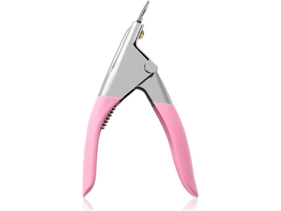 Tesoura Profissional para Unhas em Aço Inoxidável com Cabo de Silicone Rosa 125*770mm