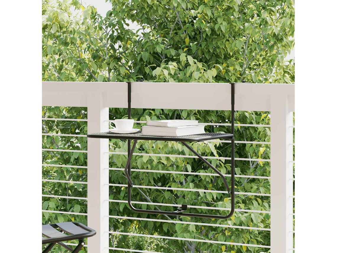 Vidaxl Mesa Para Varanda 60x40 Cm Aço Preto