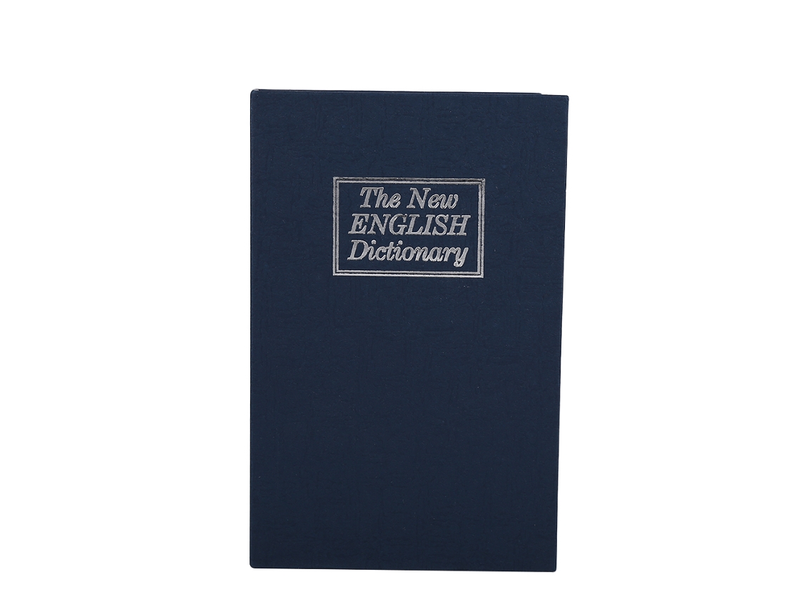 Cofre De Livro Dicionário De Inglês Laxiscreed Pequeno Azul Com Chave, Ideal Para Coleção E Armazenamento