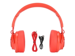 Auriculares Bluetooth Fingertime P1 Supraaurales para Niños Con Micrófono Y Cable de 3,5 Mm Rojo