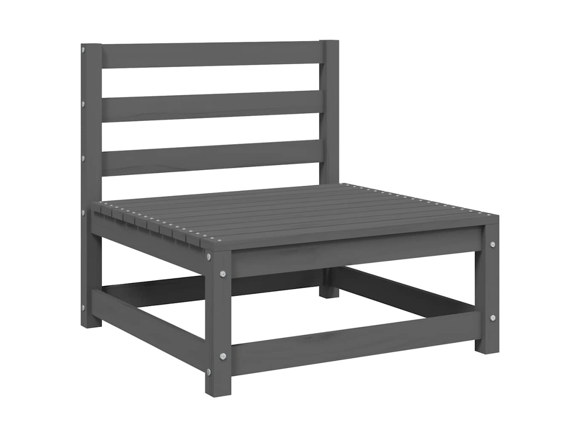 Maison Exclusive - Sofás Centro Jardim C/ Almofadões 2 Pcs Pinho Maciço Cinzento