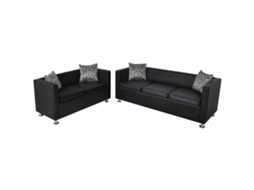 Sofa, Sofas Vidaxl Preto Couro Artificial (n/a)