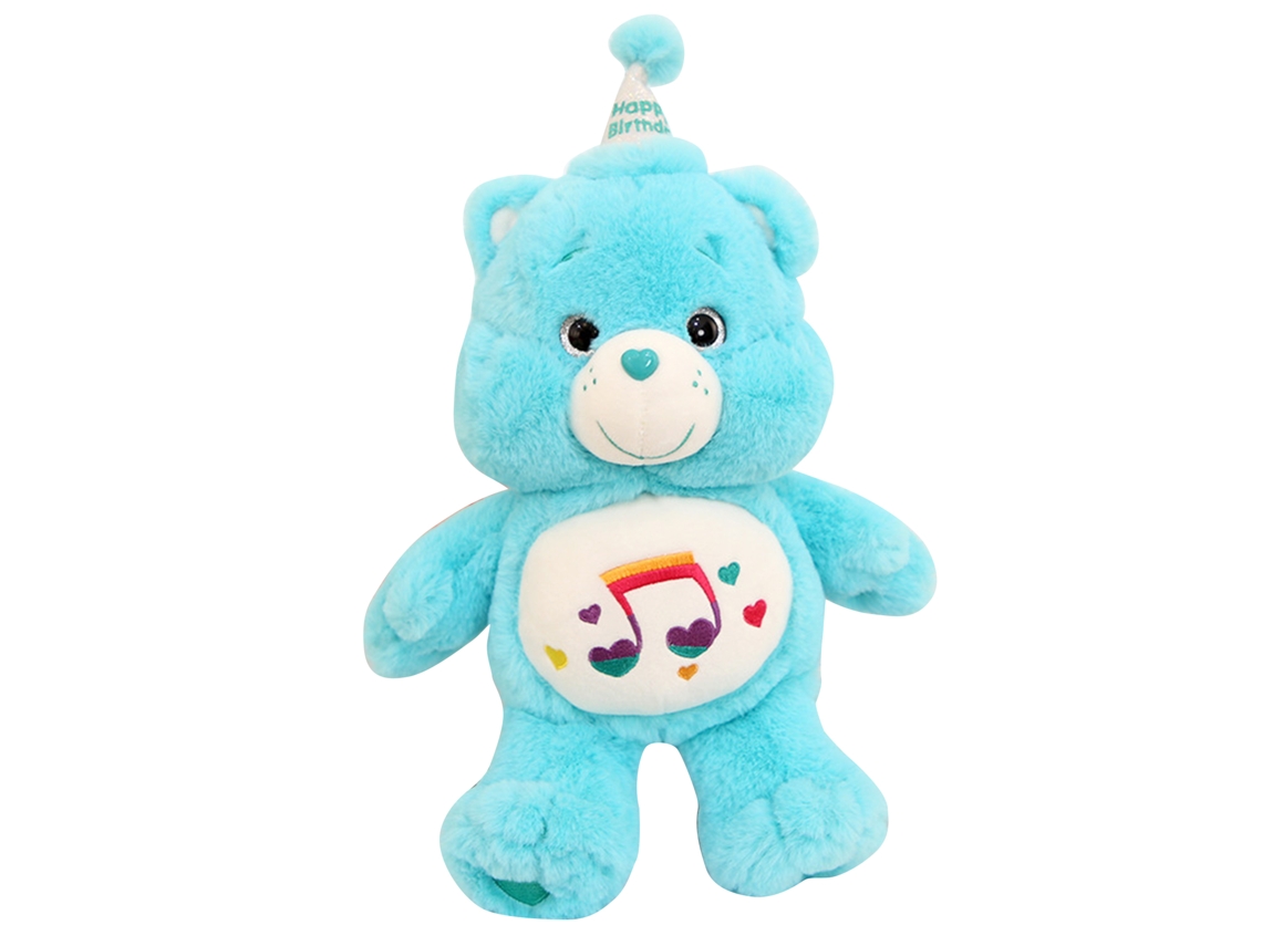 Urso Pelúcia Decorativo Almofada Presente Azul Lago 33cm
