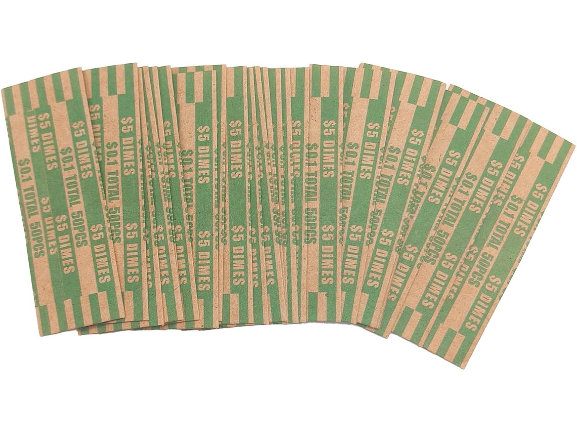 Pacote com 300 Rolos de Papel de Embrulho Inquebrável para Moedas. SFUSHOS