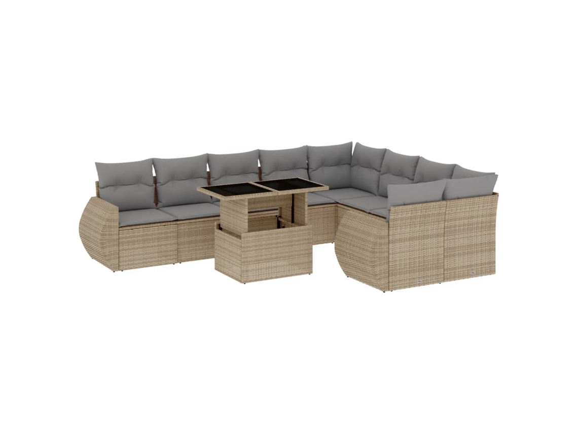 Garden Sofa Set, Garden Sofa Sets Vidaxl Bege Rattan / Vime (n/a)