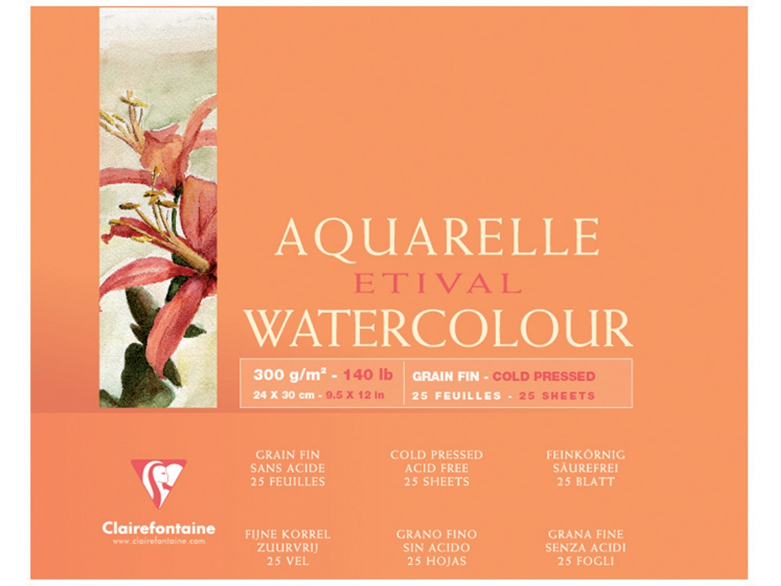Bloco de Artista CLAIREFONTAINE Aquarelas Etival 100 X 150 Mm