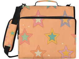 3-Argolas de Massa com Estampa de Estrelas Coloridas 1,5 Polegadas, Altura de Ombro, Inclui Bolsa com Zíper, Massas