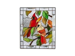 Painel De Vidro Com Vitral Cardinal Para Decoração De Parede Suspensa