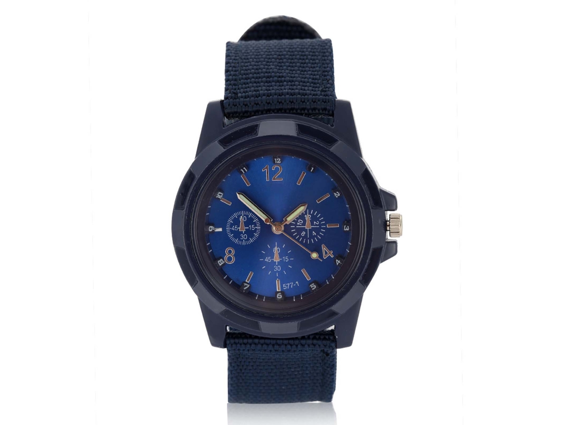 Relógio de Pulso Analógico Eletrônico Militar com Pulseira de Nylon Azul