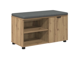 Banco de Hall com Almofada Carvalho Artesanal 80x38x46 cm