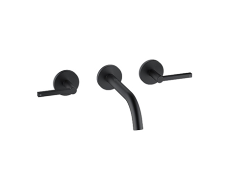 Nova Fonte Purista Misturadora De Lavatório Encastrável De Parede, Bica De Parede Com 180 Mm De Projeção, 201443915, Cor Preto Mate Kludi