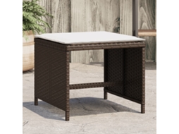 Vidaxl Bancos Jardim Com Almofadões 4 Pcs 40x40x35 Cm Vime Pe Castanho
