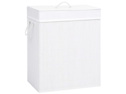 Vidaxl Cesto Para Roupa Suja C/ 2 Secções 100 L Bambu Branco