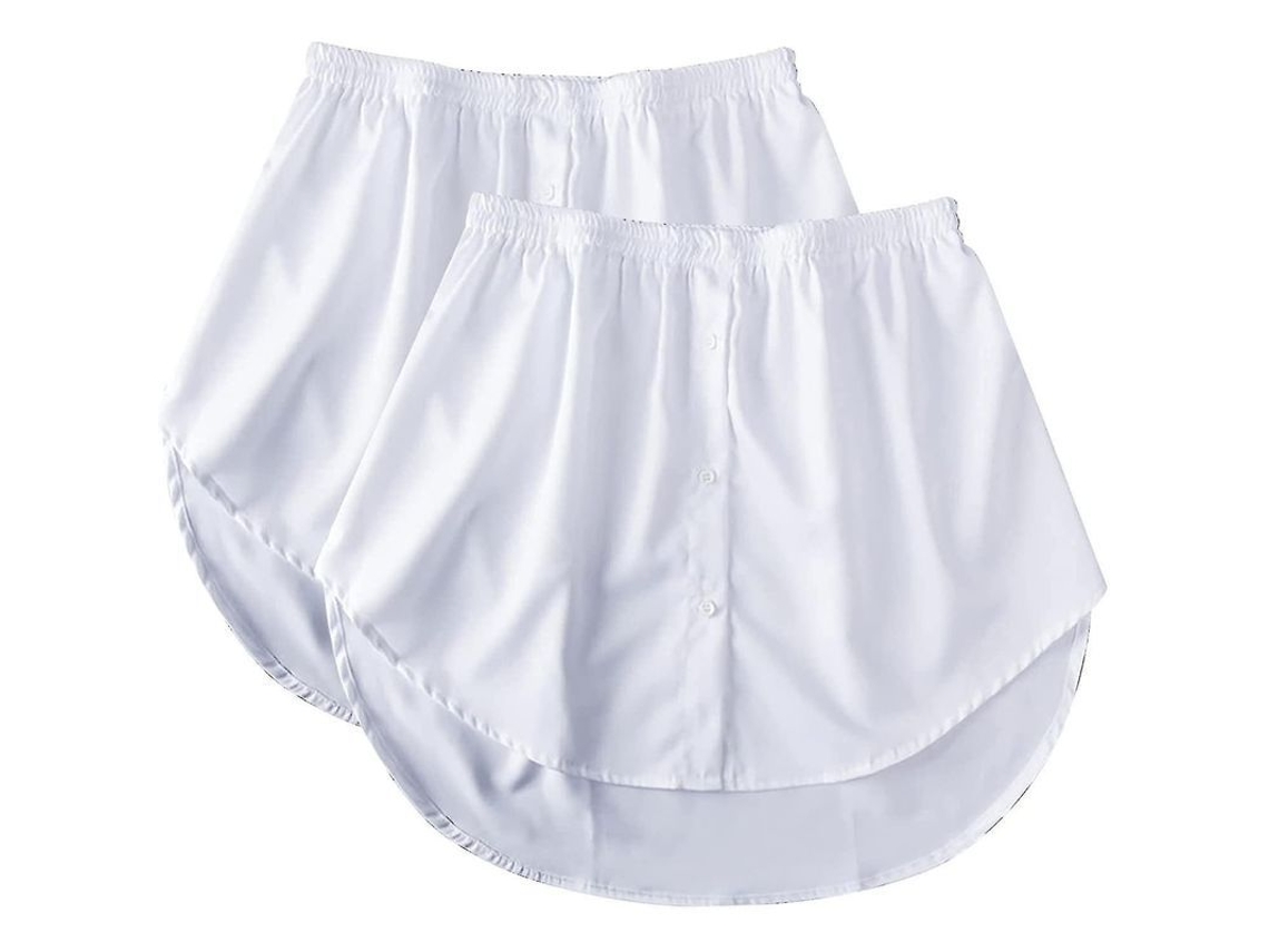 2026 2 Pacotes de Extensores de Camisa para Mulher, Saída Curtinha, Saída Curtinha de Blusa, Petticoat Extensível com Cintura Elástica