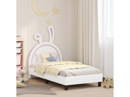 Vidaxl Estrutura De Cama Infantil Com Cabeceira Branco 80 X 160 Cm Pu