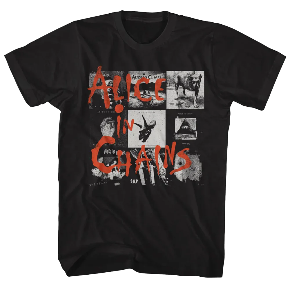 Alice In Chains Multiple Album Covers T-shirt Unisex Rockinstone Size:m