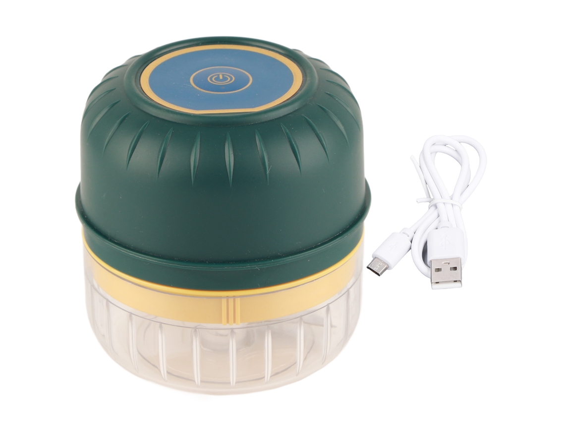 Picador Elétrico de Alho 250ml 3 Lâminas Inox Usb Impermeável Amarelo Limão
