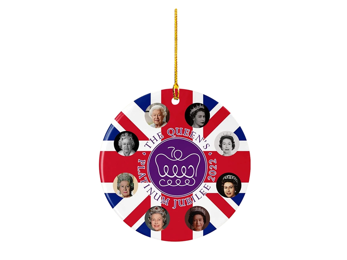 Pingente Decorativo Jubileu De Platina Rainha Uk 2022