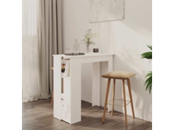 Vidaxl Mesa De Bar Com Prateleiras Derivados De Madeira Branco