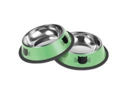 Tigelas de Aço Inoxidável para Ração de Gatos, Pacote com 2 Unidades, Antiderrapantes, com Base Removível, Resistentes, 200ml AQUAFORGE