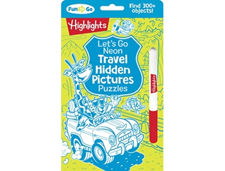 Livro Lets Go Neon Travel Hidden Pictures Puzzles de Highlights (Inglês)