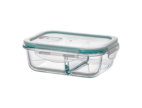 Lancheira Ovenza Transparente Silicone Vidro De Borosilicato Retangular 630 Ml