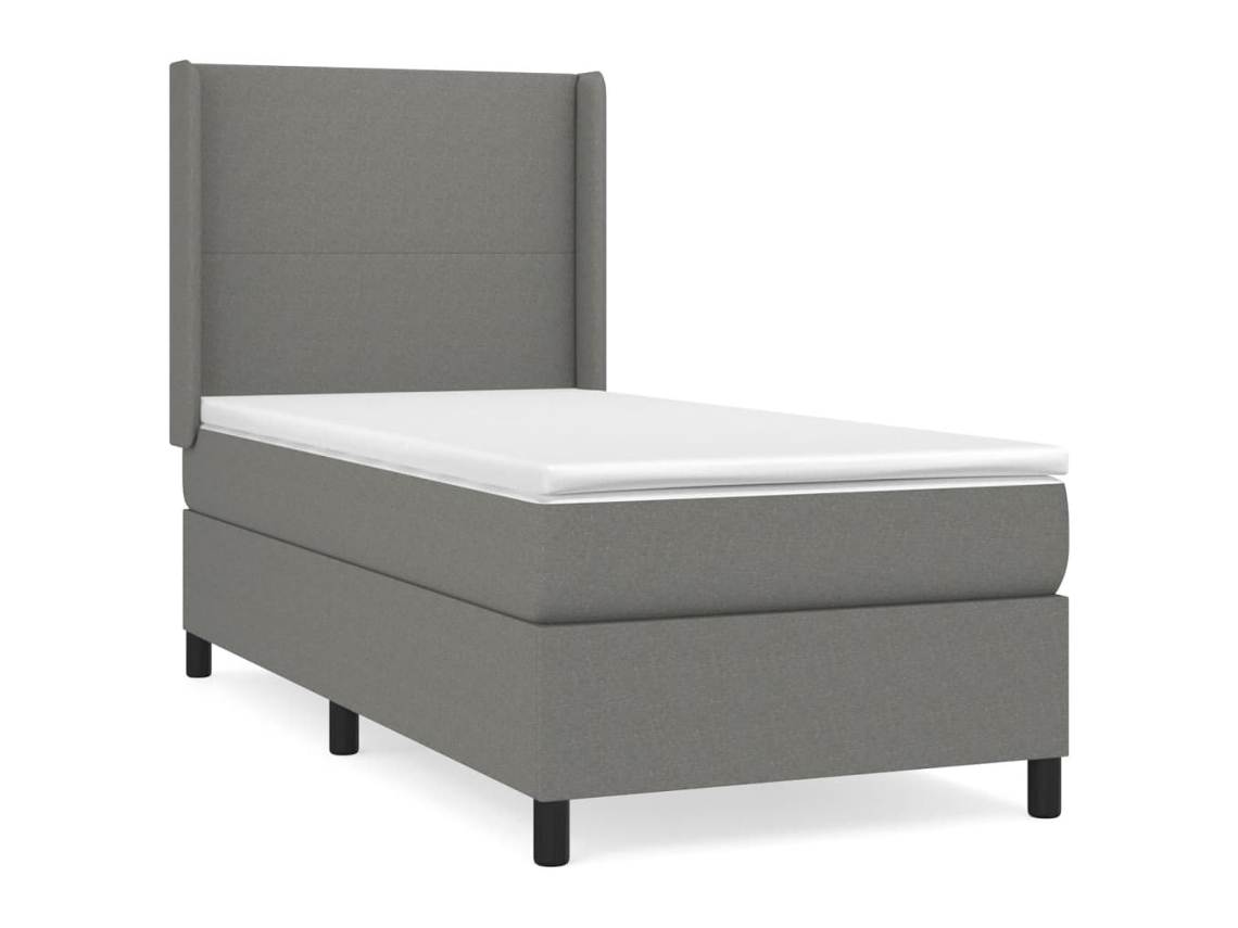 Cama com Molas/colchão 100x200 Cm Tecido Cinza escuro MAISON EXCLUSIVE