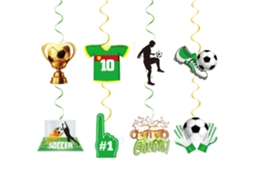 Conjunto De Decoração Para Festa Temática Da Copa Do Mundo Fifa 2026, Com Bandeirinhas Futebol Em Espiral Torcedores Bares Esportivos. (duas