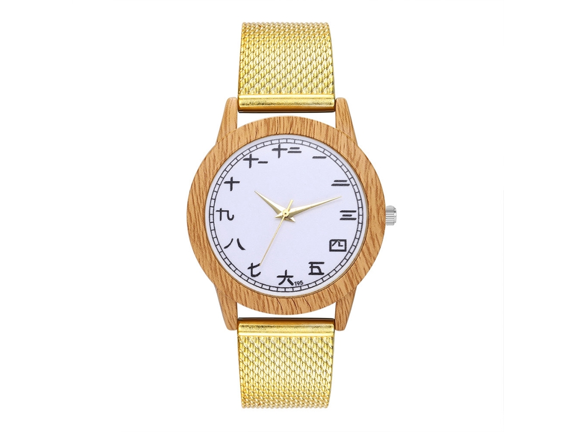 Relógio de Pulso Elegante Masculino/feminino com Movimento de Quartzo Ouro Presente