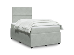 Vidaxl Cama Boxspring C/ Colchão 120x200 Cm Veludo Cinzento-claro
