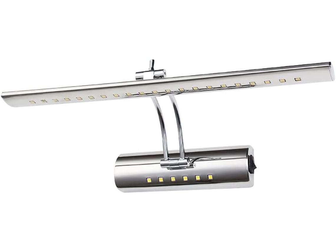 Luminária Elegante Para Banheiro, Luz Led Branca Quente Integrada, Acabamento Em Níquel Escovado, Design Linear Elegante Para Banheiros E Áreas De Maq