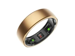 Anel Inteligente (dourado, Tamanho 9) - Monitor De Frequência Cardíaca + Oxigenação Sanguínea, Carregamento Sem Fio, Resistente À Água