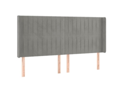 Headboard, Headboards Vidaxl Cinzeto Veludo (203 X 16 X 118/128 Cm)