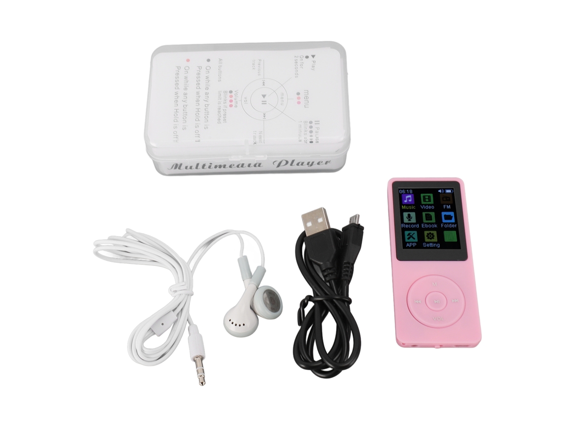 Reprodutor Mp3 (função Bluetooth, Reprodução De Vídeo) Mini Cartão De Vídeo Reprodutor Mp3 Estudante E-book Música Walkman Esportivo 1,8 Polegadas
