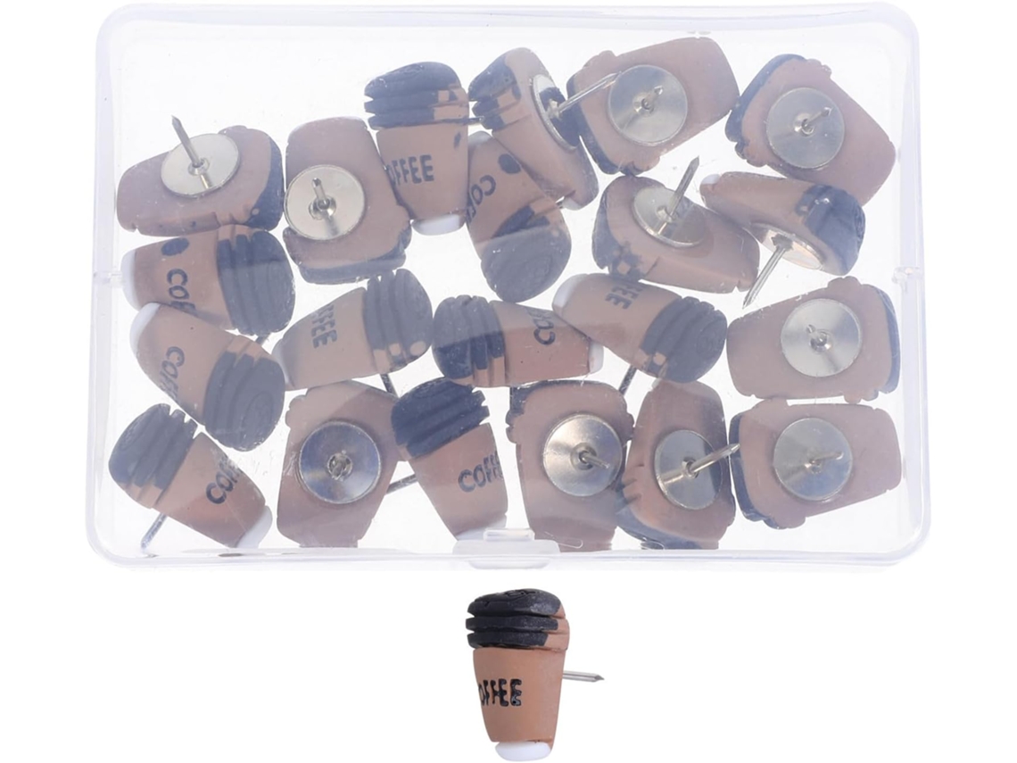 Tachinhas Decorativas Em Formato Xícara Marrom Para Quadros Cortiça E Espuma, 20 Peças Reaproveitadas Para Decoração De