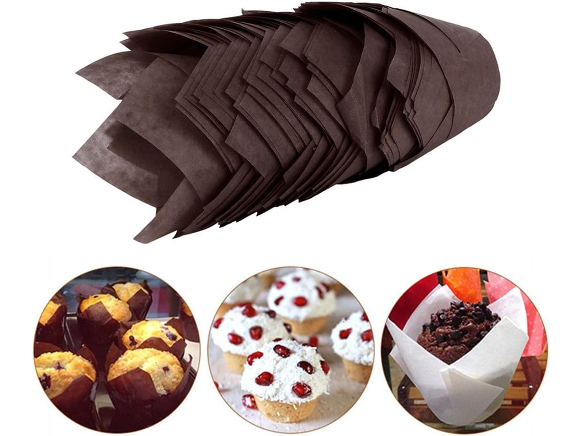 *150 Forminhas De Papel Para Cupcake Em Formato Tulipa, Ideais Casamentos, Aniversários E Chás Bebê*