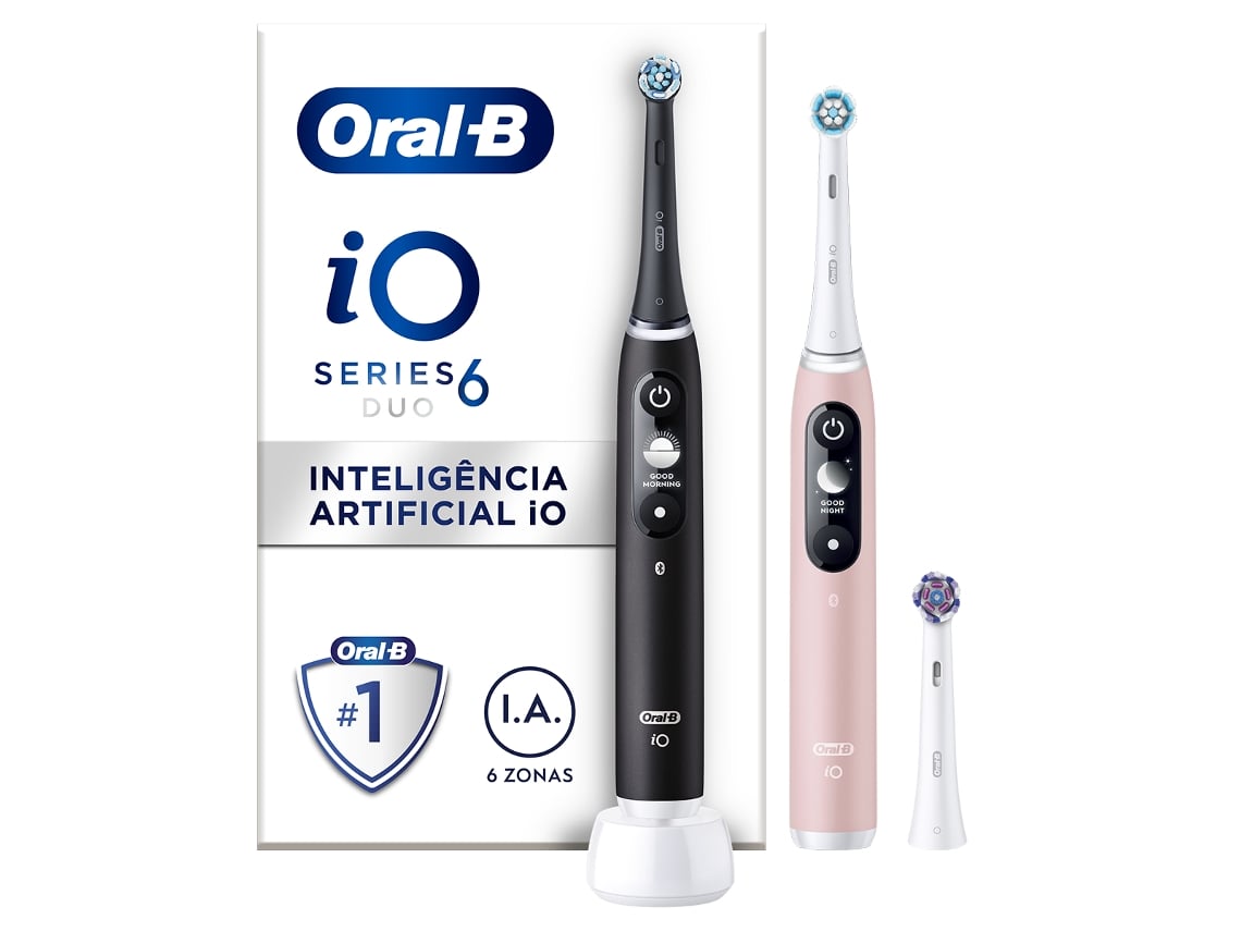 Escova Dentes Elétrica ORAL-B iO 6 Duo Preto/Rosa (2 unidades