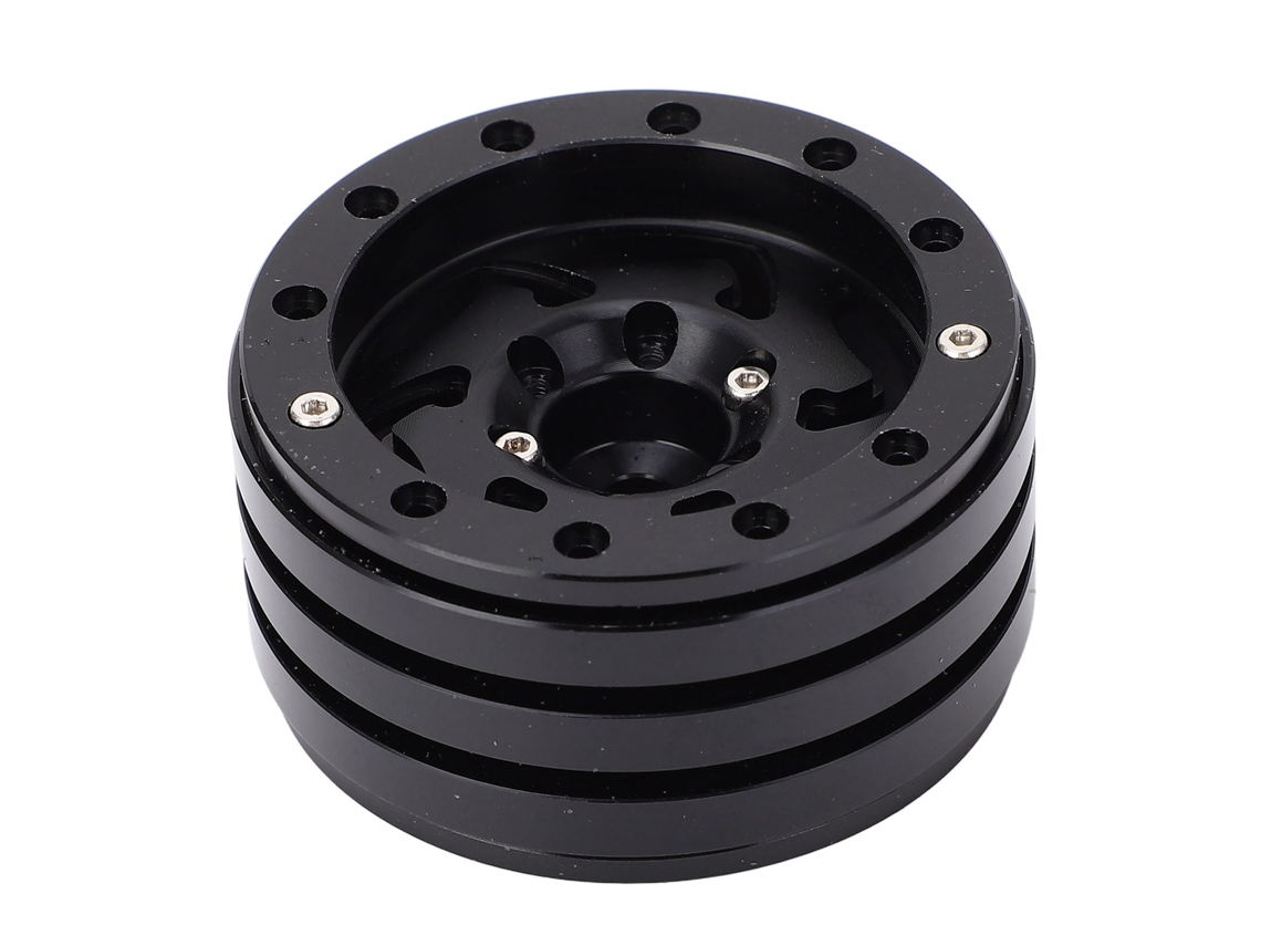 4 Peças Llanta Beadlock Rc 1,9 Polegadas 12mm Hex Alumínio Cnc Para 1/10 Crawler Preto